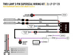 LAZER LAMPS Kabelsatz mit Momentanschalter für zwei Linear 6 Elite+ (3-poligem, Superseal, 12V)