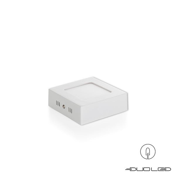 LED surface-mounted light, square, white, 6W, 390lm, 120x120mm