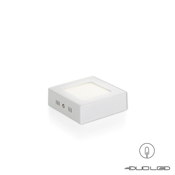 LED surface-mounted light, square, white, 6W, 390lm, 120x120mm