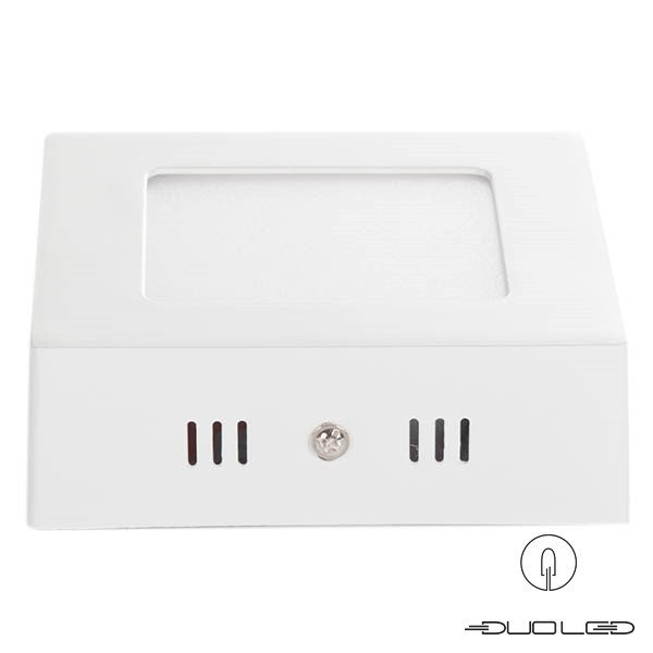 LED surface-mounted light, square, white, 6W, 390lm, 120x120mm