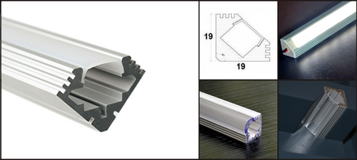 Aluminum profile 19x19 45° 2m set