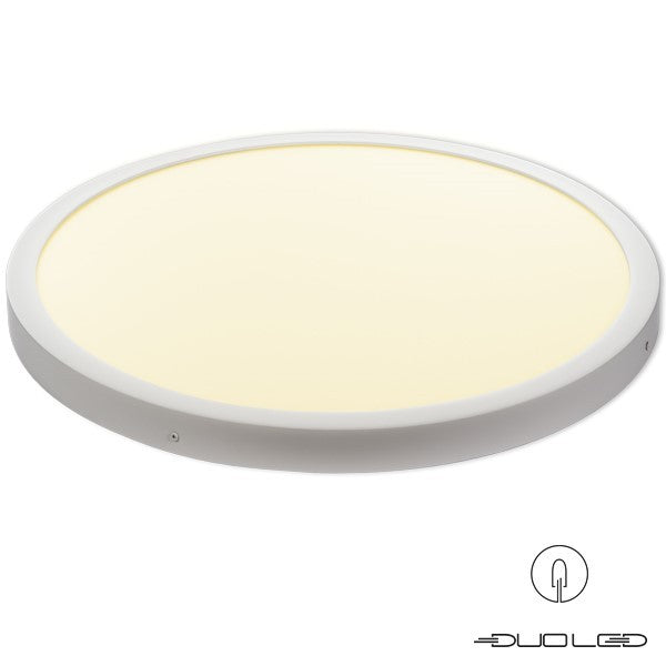 LED surface-mounted light, round, white, 300mm diameter, 18W, 1800lm, CCT