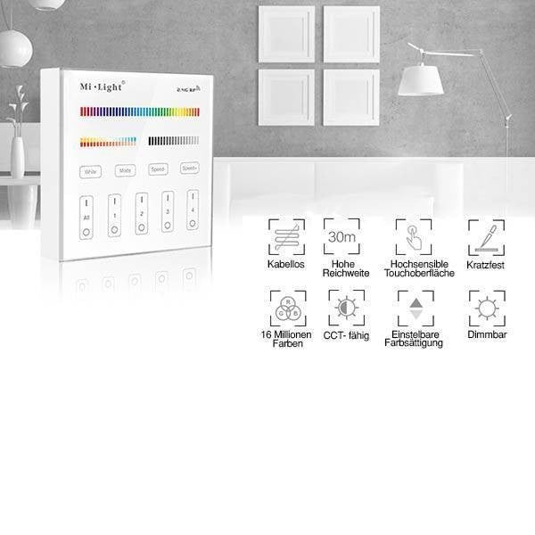 2.4GHz wall switch for RGB CCT lighting, 4-channel