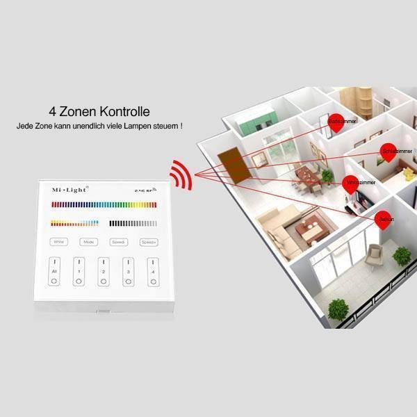 2.4GHz wall switch for RGB CCT lighting, 4-channel