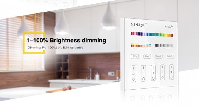 2.4GHz wall switch for RGB CCT lighting, 4-channel