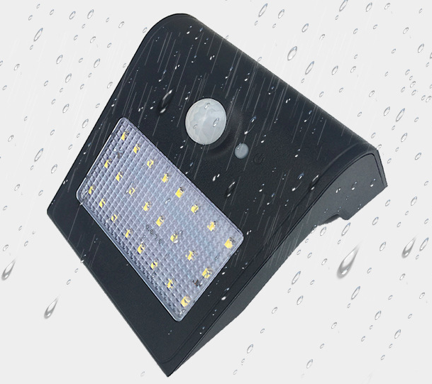 Solar Battery Wall Light 3W Smart PIR &amp; Light Sensor
