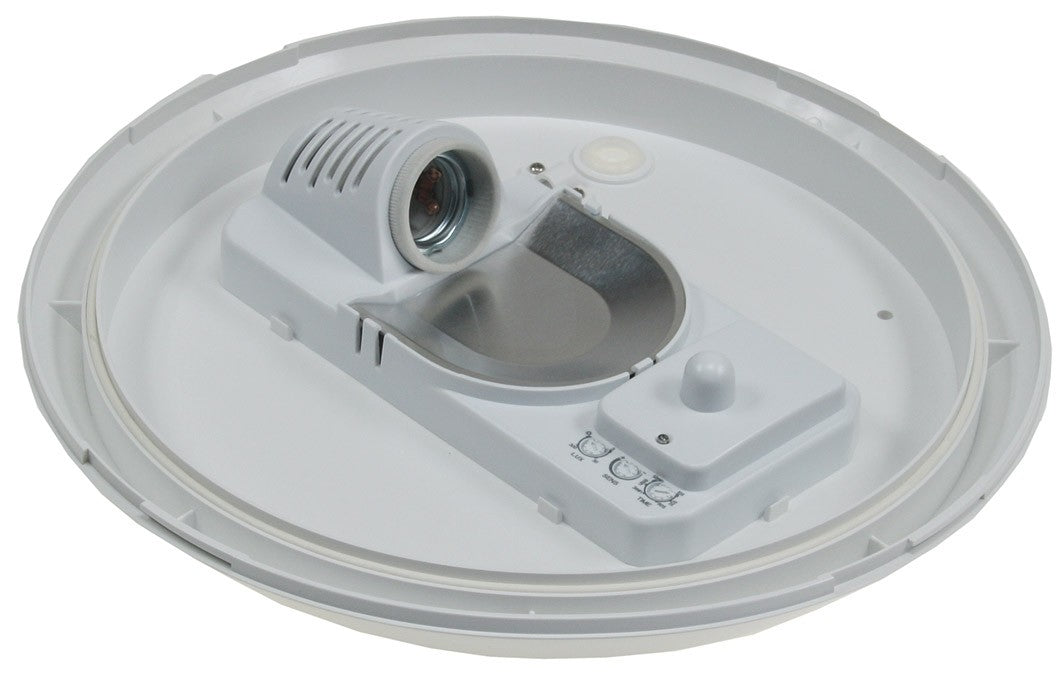 LED wall/ceiling light IP44 for E27 HF motion detector