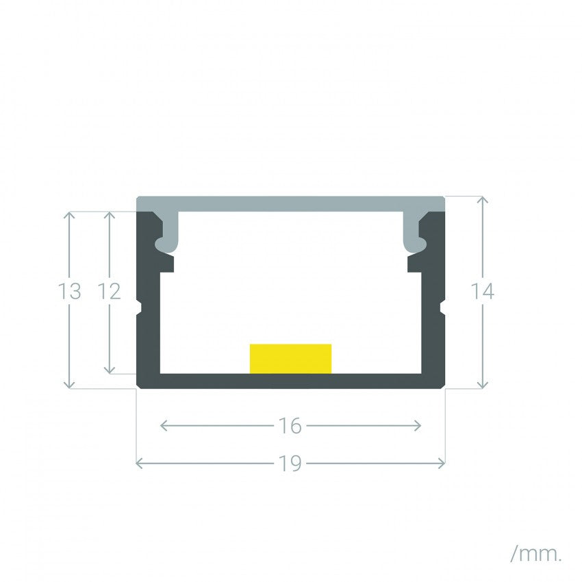 Alu Profil 1419 für LED-strip 220V 1m Set