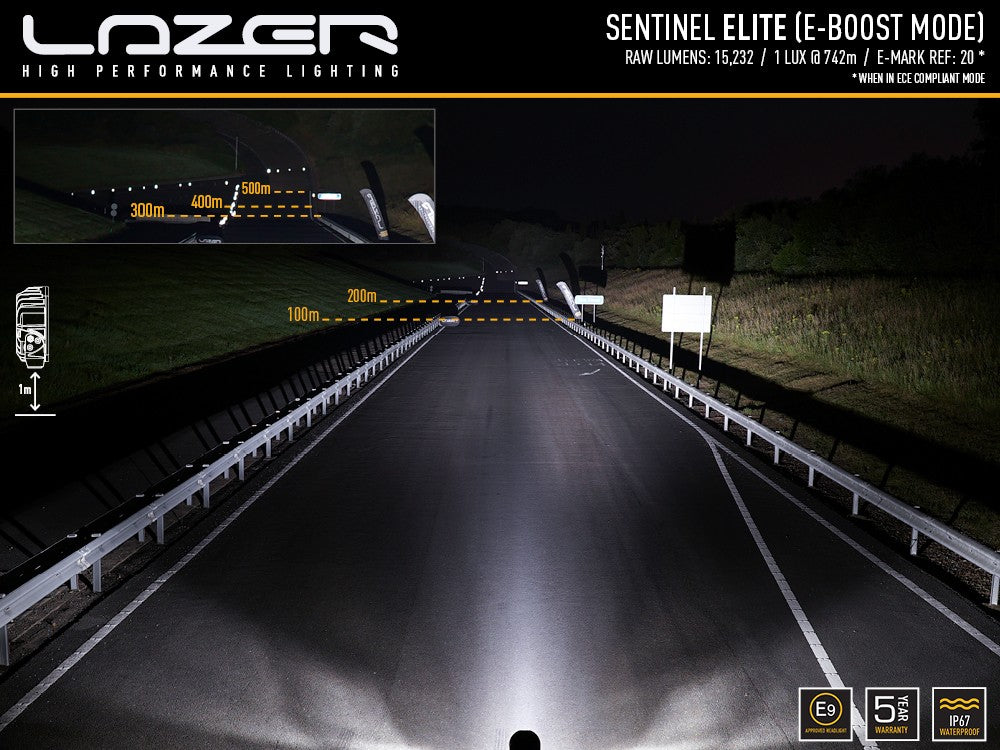 LAZER LAMPS SENTINEL 9" ELITE black mit Posi.Licht