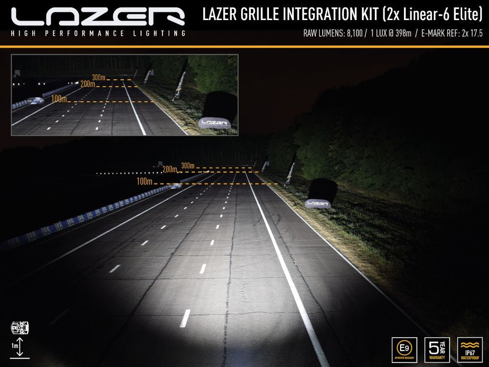 LAZER LAMPS Kühlergrill-Kit  VW T7 (2022+) Linear 6 STD/Elite/Elite+
