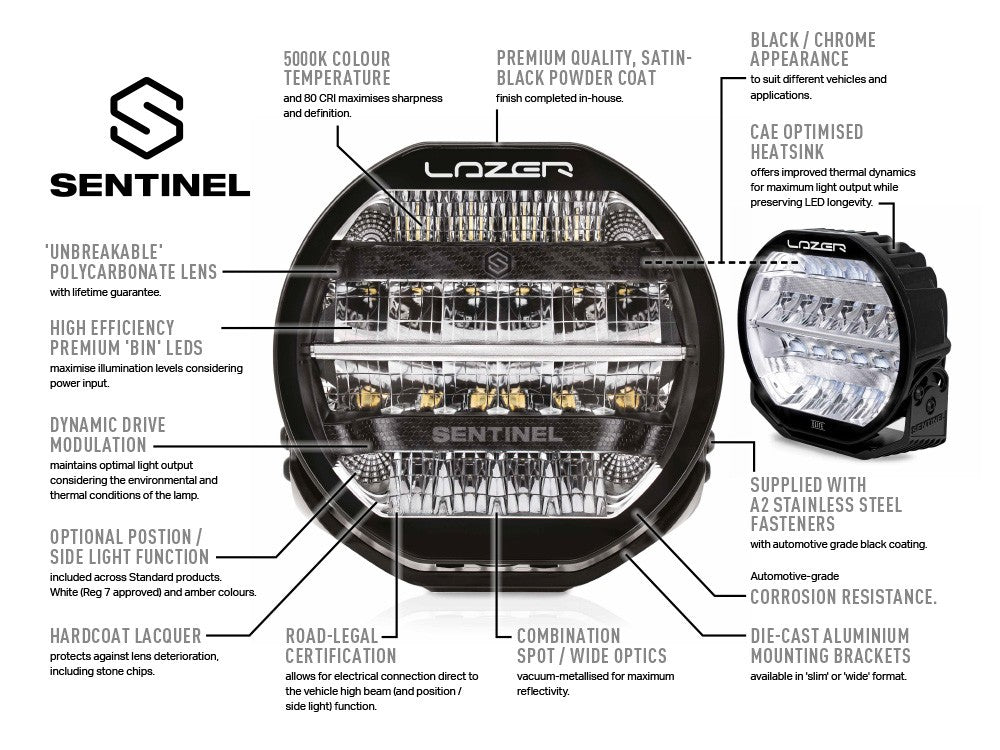 LAZER LAMPS SENTINEL 9" Standard white