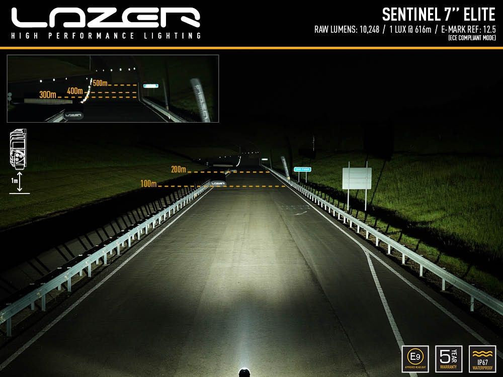 LAZER LAMPS SENTINEL 7" ELITE white mit Pos.Licht