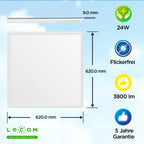 LED Panel Lecom 620x620x9mm 24W 4000K