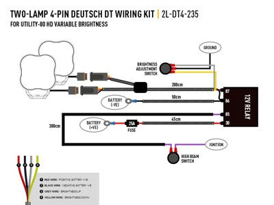 LAZER LAMPS Kabelsatz Doppel (für Utility 80HD Serie mit verstellbarer Helligkeit und RP-Hyperspot)